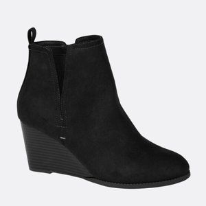 Black Wedge Booties (Wide Width)